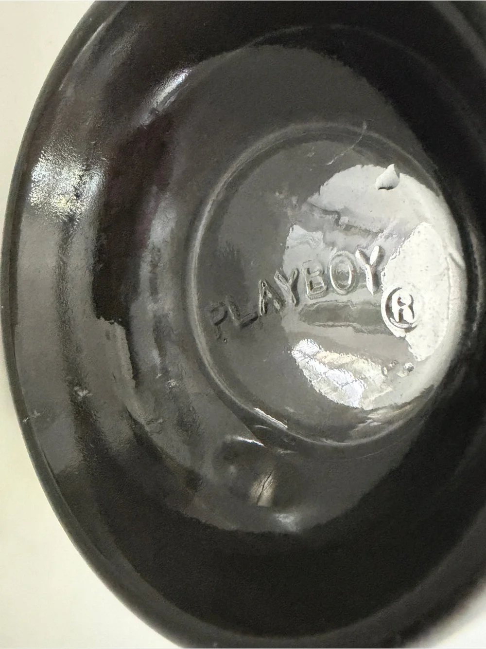 Vintage Playboy Matte Black Frosted Glass Beer Stein Mug Raised Bunny Logo 1970s